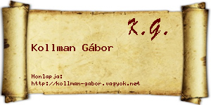 Kollman Gábor névjegykártya